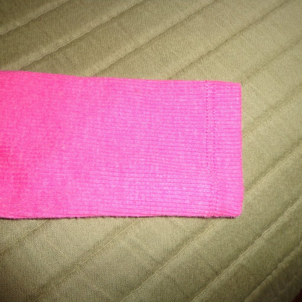 NWOT American Eagle Cropped Ribbed Top XS/TP Long Sleeves Mock Neck Hot Pink - Picture 7 of 11